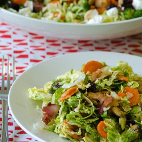 Shaved Brussel Sprout Salad with Dijon Maple Vinaigrette 